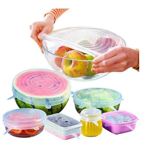 Kit x 6 tapas de silicón reutilizables